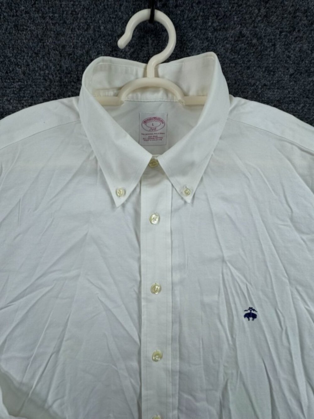 Brooks Brothers Oxford Supima Non-Iron Large All Cotton Logo Button-Down Mens